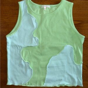 Block Color Cropped Tank